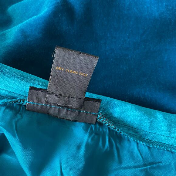 Grace Elements Simply Perfect Teal Soft Velvet Ruffle Hem Knee Length Skirt : 12 - Picture 9 of 12